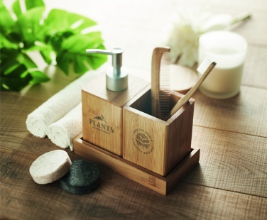 Logo trade corporate gifts image of: 3 piece bath set in bamboo