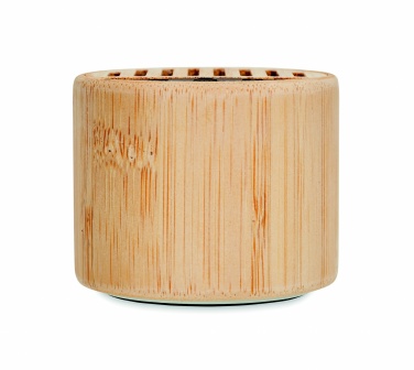 Logo trade corporate gift photo of: Round bamboo wireless speaker