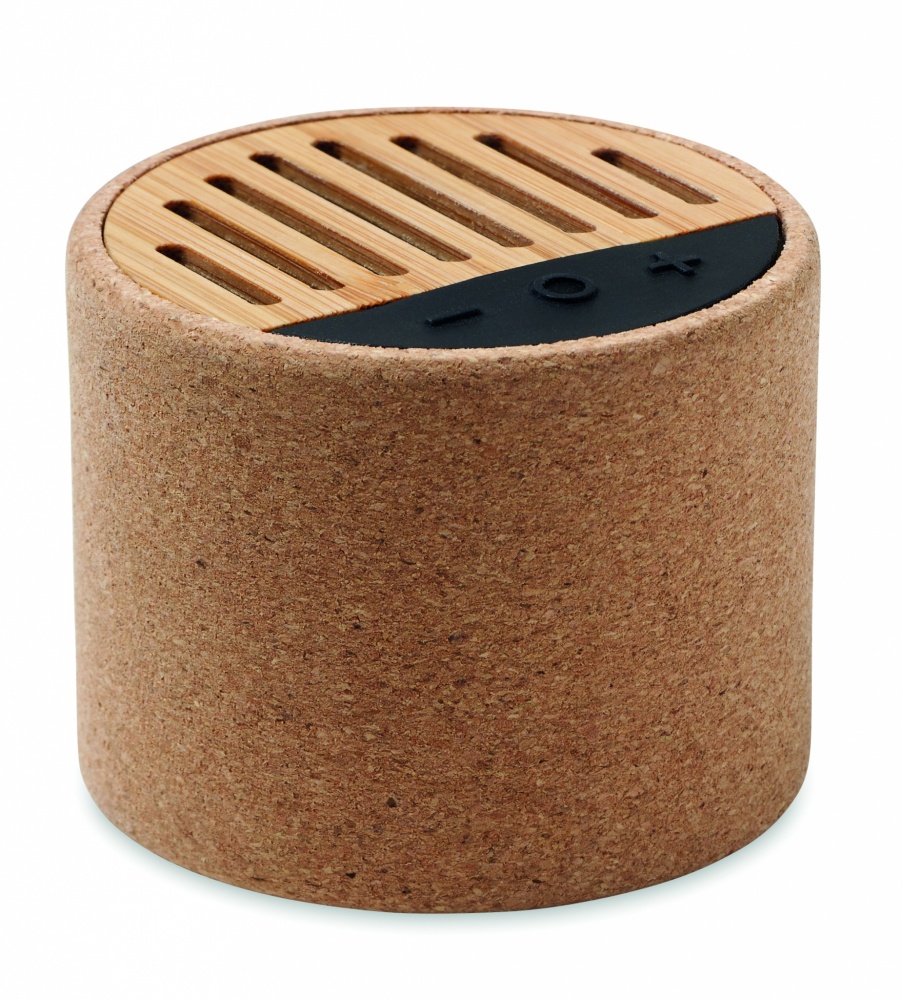 Logotrade promotional product image of: Round cork wireless speaker