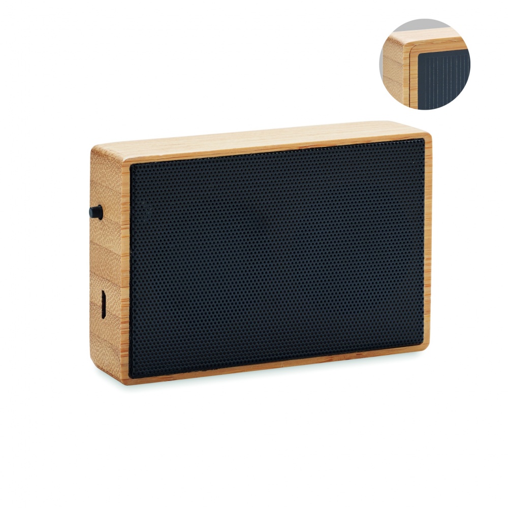 Logotrade promotional giveaway picture of: Solar bamboo wireless speaker