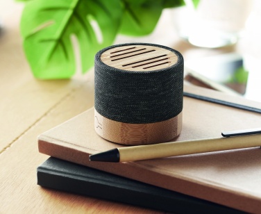 Logotrade promotional products photo of: Bamboo RPET wireless speaker