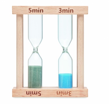 Logo trade promotional product photo of: Set of 2 wooden sand timers