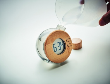 Logotrade business gifts photo of: Water powered bamboo LCD clock
