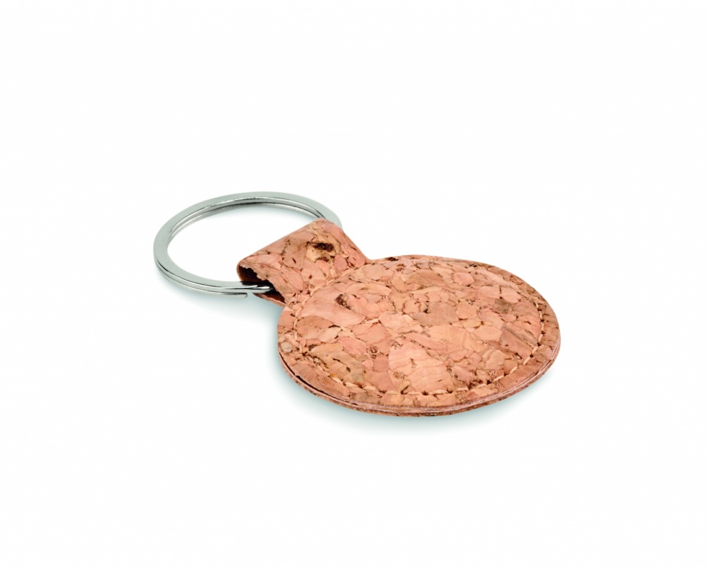 Logo trade corporate gift photo of: Round cork key ring Mikkeli