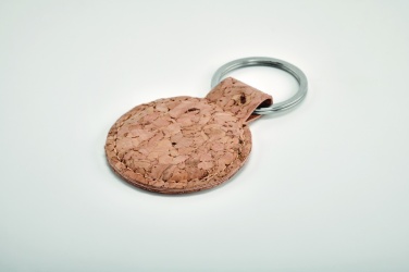 Logo trade corporate gifts picture of: Round cork key ring Mikkeli