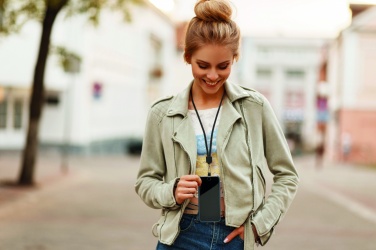 Logotrade promotional product picture of: RPET Phone holder lanyard