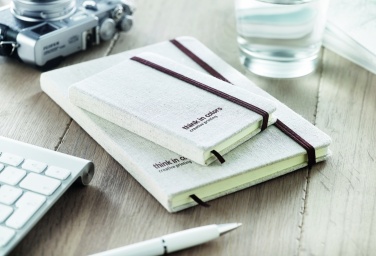 Logo trade promotional giveaways image of: A6 canvas notebook lined