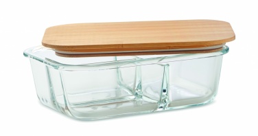 Logo trade promotional merchandise image of: Glass lunch box with bamboo lid