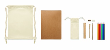 Logo trade corporate gifts image of: Kids drawing set in drawstring