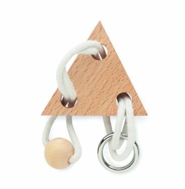 Logo trade promotional gift photo of: Wooden brain teaser triangle