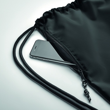 Logo trade promotional giveaways picture of: Large drawstring bag 300D RPET
