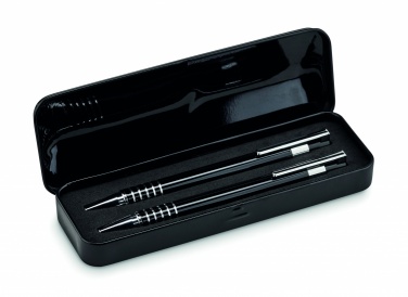 Logo trade advertising products image of: Ball pen set in metal box