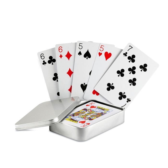 Logo trade promotional items picture of: Playing cards in tin box