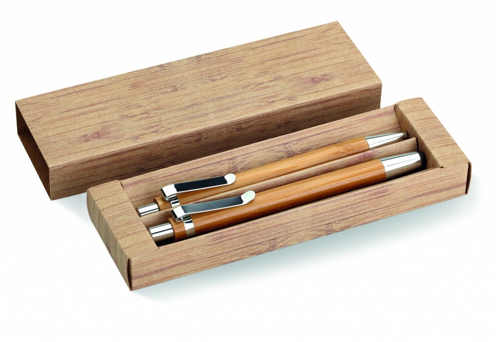 Logotrade advertising product image of: Bamboo pen and pencil set