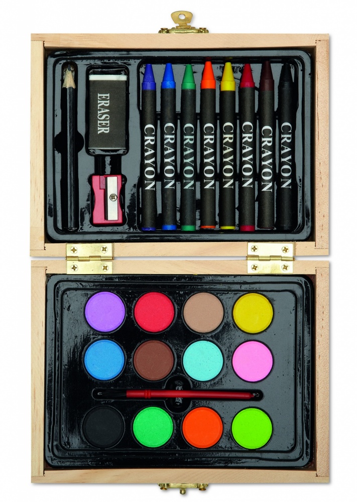 Logo trade business gift photo of: Painting set in wooden box