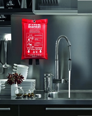 Logo trade promotional product photo of: Fire blanket in pouch 100x95cm