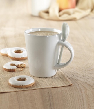 Logo trade promotional giveaways image of: Sublimation mug with spoon
