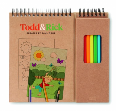 Logotrade promotional item picture of: Colouring set with notepad