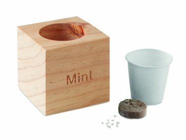 Logotrade promotional item image of: Herb pot wood "MINT"
