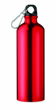 Logotrade promotional gift picture of: Single-walled 750 ml aluminum bottle with a carabiner and customizable printing