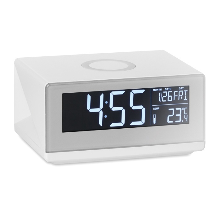 Logo trade promotional merchandise image of: LED clock & wireless charger5W