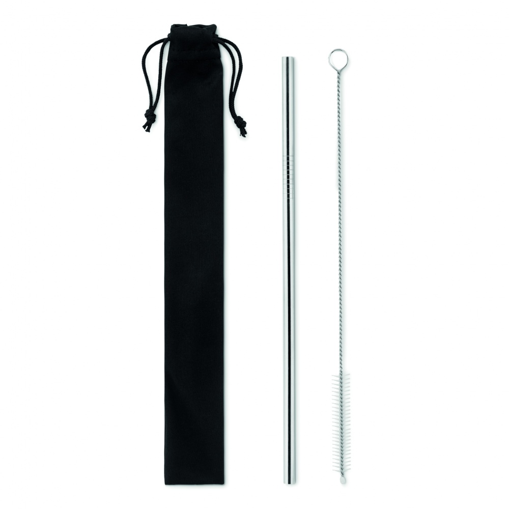 Logotrade promotional products photo of: SS straw and brush in pouch