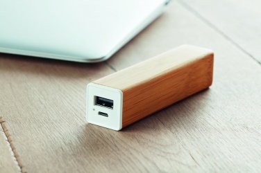 Logotrade corporate gift picture of: Power bank bamboo 2200 mAh POWERBAM