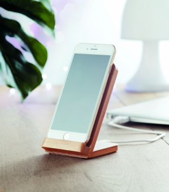 Logotrade promotional merchandise image of: Bamboo wireless charge stand 5W WIRESTAND