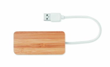 Logo trade promotional items picture of: Bamboo USB 3 ports hub