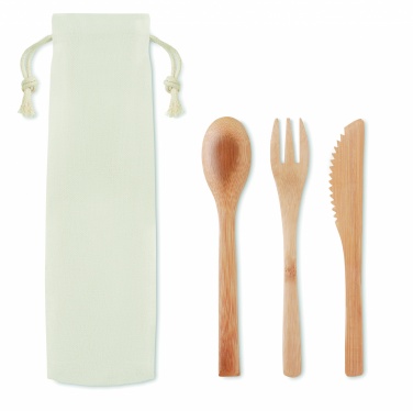 Logo trade promotional merchandise photo of: Bamboo cutlery set