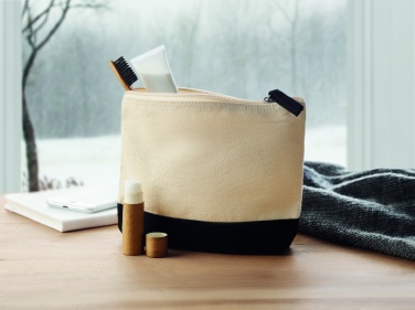 Logo trade promotional gifts image of: Bicolour cotton cosmetic bag