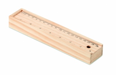 Logo trade corporate gifts image of: Stationery set in wooden box