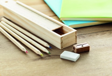Logotrade promotional gift image of: Stationery set in wooden box