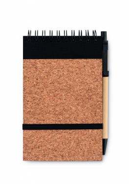 Logo trade promotional gift photo of: A6 Cork notepad with pen