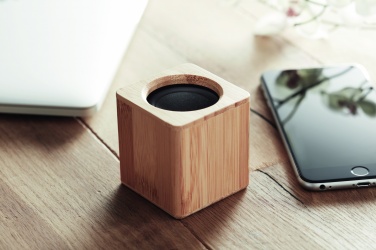 Logo trade promotional gifts picture of: Bamboo wireless speaker