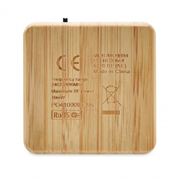 Logo trade promotional products image of: Bamboo wireless speaker