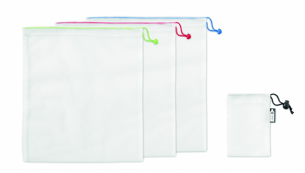 Logotrade corporate gift image of: Set of 3 RPET mesh food bags