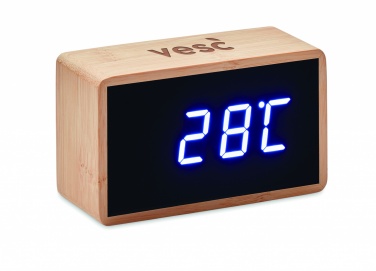 Logotrade promotional product image of: LED alarm clock bamboo casing Düsseldorf
