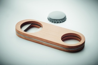 Logotrade promotional merchandise photo of: Oval Bamboo bottle opener VALBAMPER