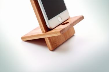 Logotrade promotional merchandise image of: Bamboo phone stand/ holder WHIPPY