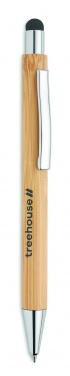 Logo trade promotional giveaways image of: Bamboo ballpoint pen with blue ink