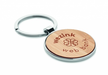 Logotrade advertising product image of: Round key ring metal bamboo Dobele