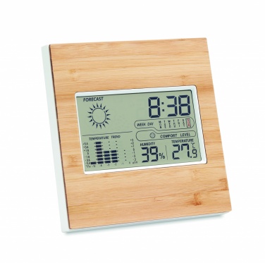 Logotrade business gift image of: Weather station bamboo front TURKU