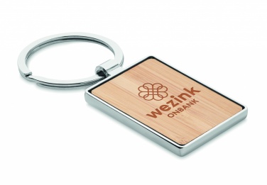 Logotrade corporate gifts photo of: Rectangular key ring bamboo WEST