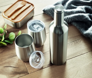 Logo trade promotional products image of: Double walled bottle & mug set