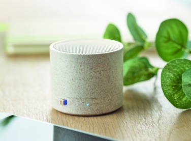 Logo trade promotional giveaway photo of: 3W speaker in wheat straw/ABS