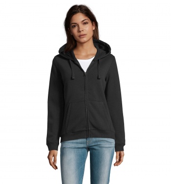 Logo trade corporate gifts image of: SPIKE WOMEN ZIP HOOD SWEAT