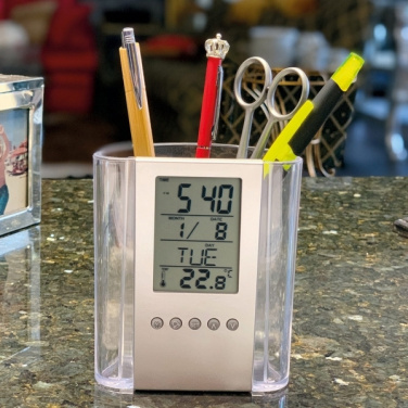 Logo trade promotional gift photo of: Acrylic desk pen holder MADRID