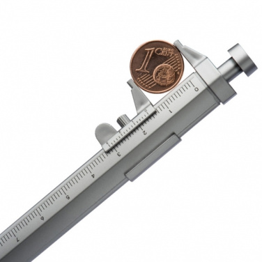 Logo trade promotional product photo of: Plastic ballpen with sliding calliper PRESCOT
