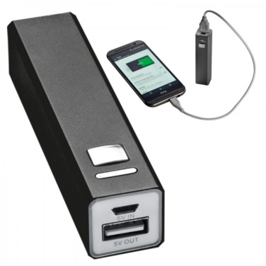 Logo trade corporate gifts image of: Metal power bank PORT HOPE 2200mAh
